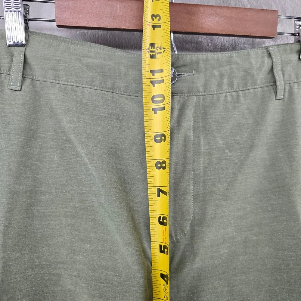 Faherty All Day Shorts Mens 40 Green Flat Front‎ Hybrid Performance Casual